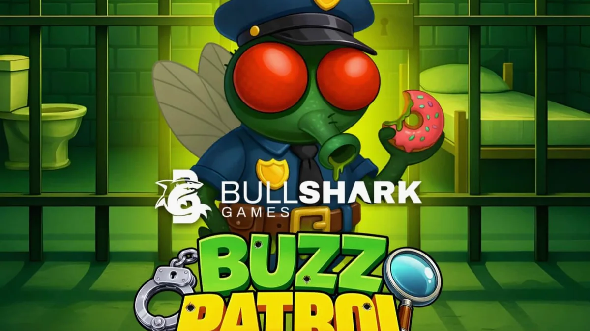 Tampilan visual slot Buzz Patrol dengan tema serangga polisi yang lucu