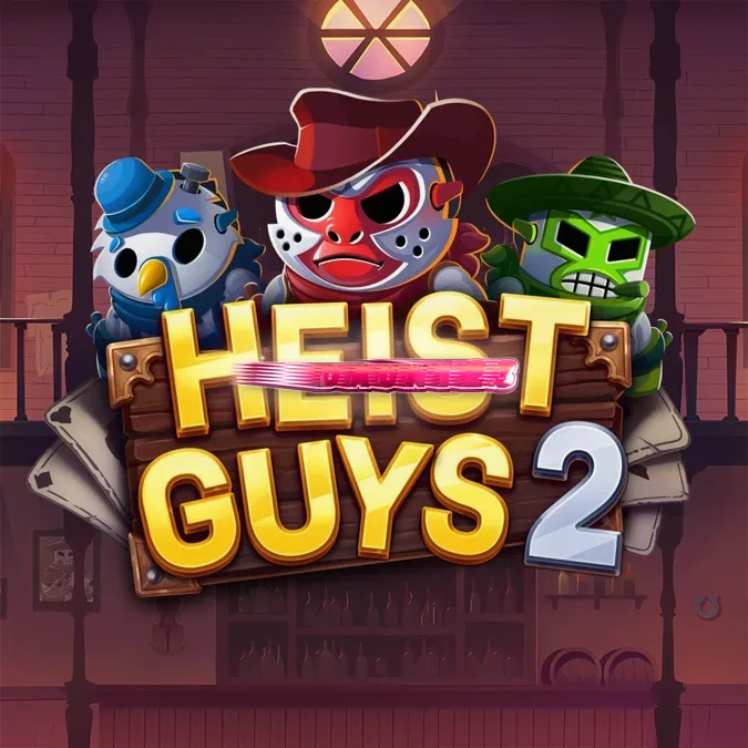 Tampilan visual slot Heist Guys 2 dengan tema perampokan